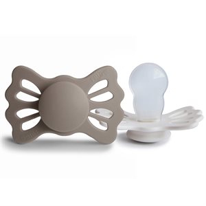 FRIGG Lucky - Symmetrical Silicone 2-Pack Pacifiers - Portobello/Cream - Size 2